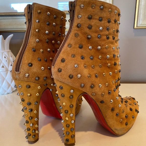 Christian Louboutin Studded Suede Booties - Picture 3 of 7